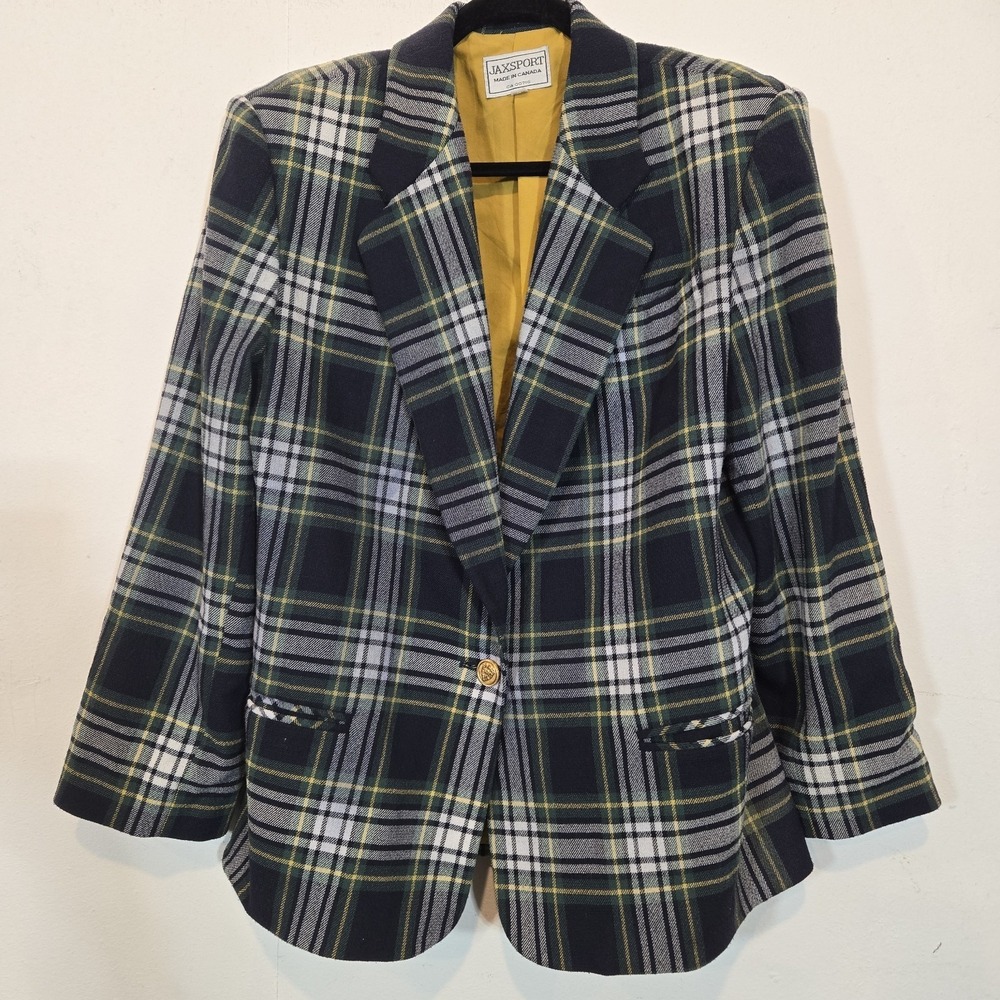 Jaxsport Plaid Blazer Made in Canada Size Medium